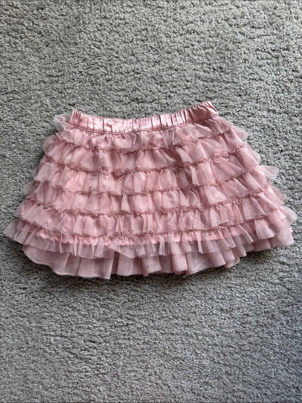 GAP Pink Layered Ruffle Tulle Mini Skirt